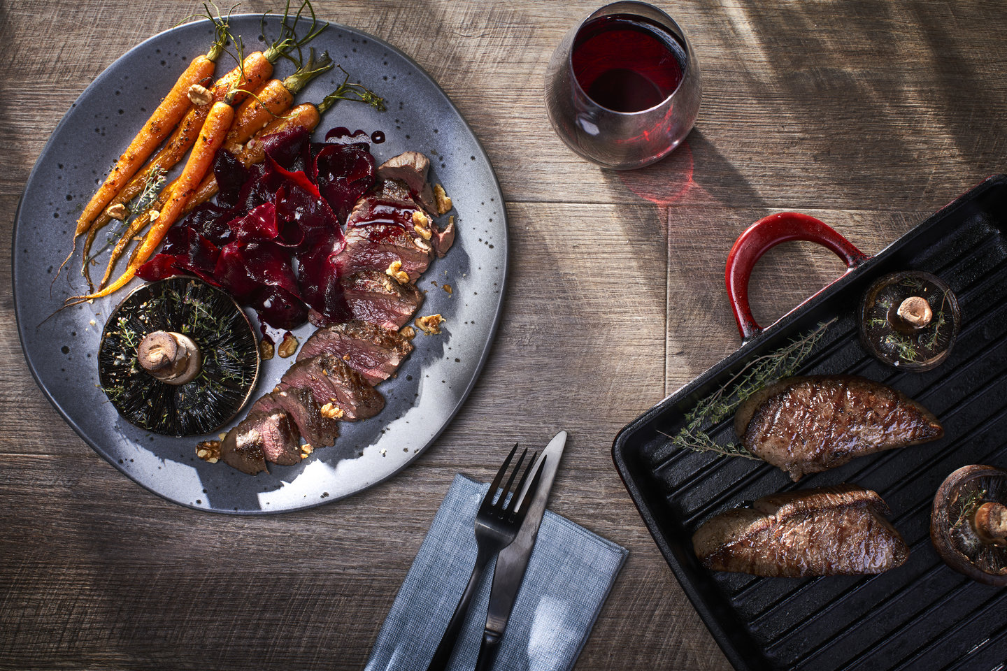 Hero image for Venison leg steak with portobello mushrooms and beetroot relish