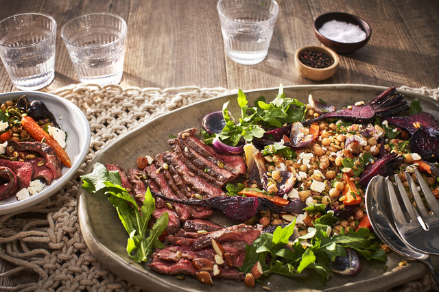 Teaser image for Garlic rubbed flat iron with hearty winter salad