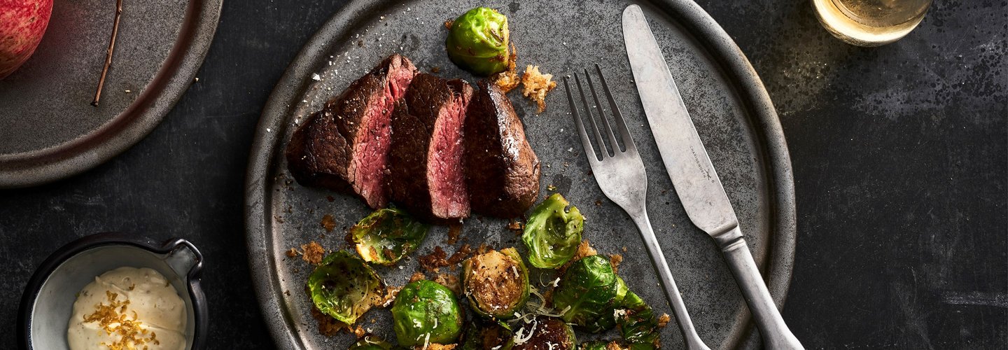 Hero image for Beef Filet with Seasonal Greens & Lemon Garlic Cream